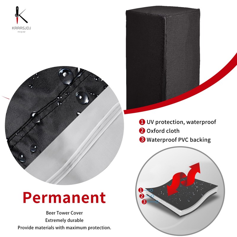 Kegerator Beer Tower Cover, Single or Double Tap Draft Tower