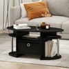 Furinno Jaya Simple Design Oval Coffee Table with Bin for