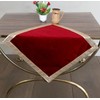 INDIAN CONSIGNERS Solid Red Velvet Cloth with Golden Shinny Border,