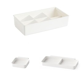 ReignSword Drawer Organizers Set, Expandable Plastic Drawer Organizer Trays for Kitchen, Adjustable Drawer Dividers Organizers Bins and Storage for Spoons Forks (3 Pack/White)