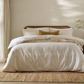 Yard Hebden A Righe Set Copripiumino – Ultra Morbida 100% Cotone Reversibile Biancheria Da Letto (Giallo Miele – Singolo – 137x200cm)