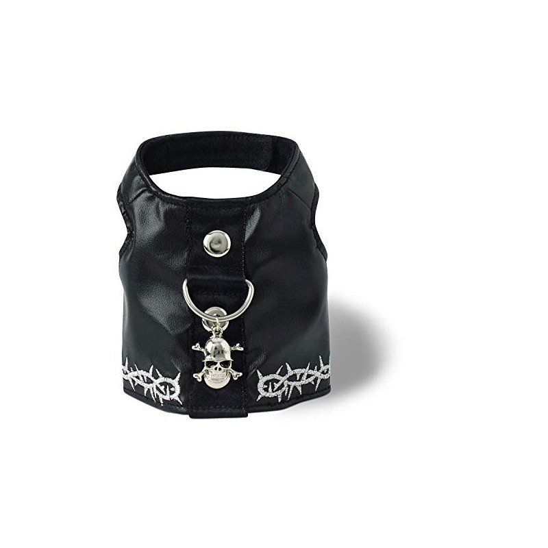 Doggles Biker Vest Dog Harness, Black, Extra Small