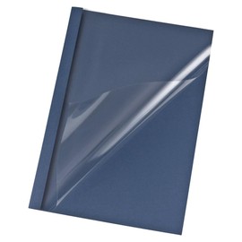 VEPATIM 25 Thermal Binding Covers A4 4 mm for 40 Sheets Leather Look Blue