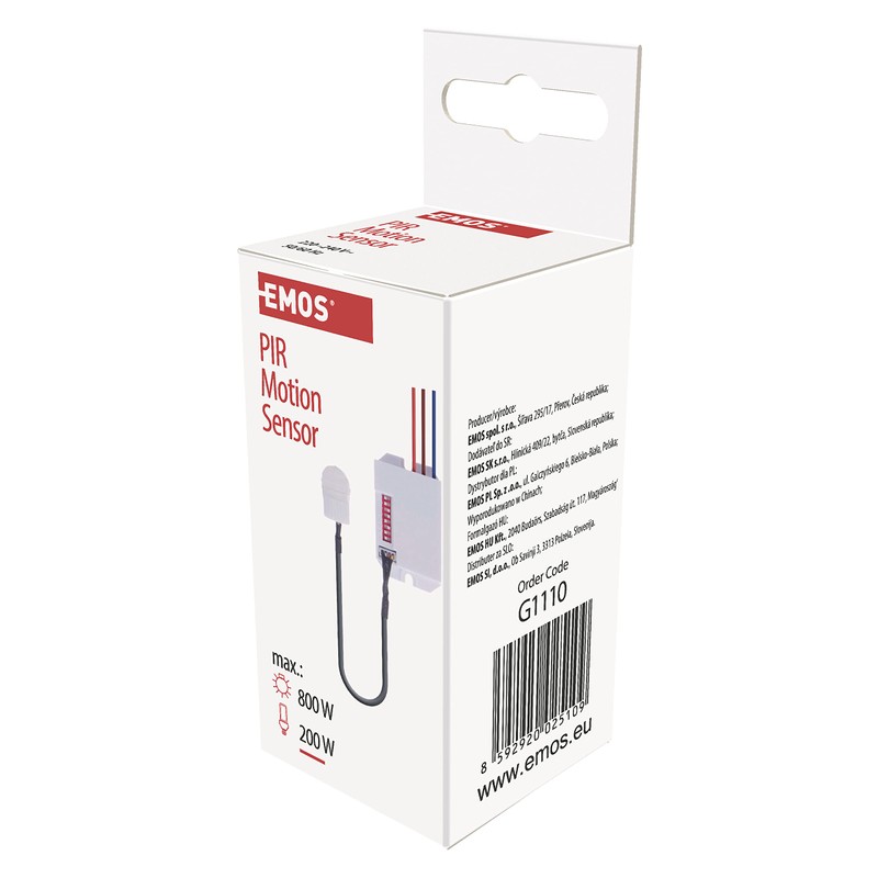 EMOS Mini Infrared Motion Sensor for Indoor Use with Sensor,