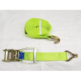 Ratchet Straps 50MM 6M 5T X1 (Tie Down Heavy Duty Cargo Lashing Recovery Claw J Hook Hi Vis)