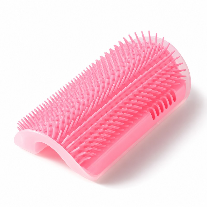 Wall Corner Cat Grooming Brush for Self-Grooming – Curved Massage