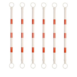 YXINANOM 6 Pcs Retractable Traffic Cone Bar, Expandable Cone Bars from 4ft to 7.2ft for Parking Lots, Road Construction White and Red