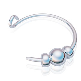 925 Silver Fake Nose Ring Hoop With Silver Bead - 24 Gauge Faux Clip On Nose Jewelry - Adjustable No Piercing Needed Nose Hoop