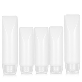 Piriuuo 5 Stück Nachfüllbare Leere Tuben, Reiseflaschen Set 20 ML 30 ML Transparente Nachfüllbare Zahnpastatuben Kleine Reise Kosmetik Behälter Tragbare Auslaufsichere Tuben für Duschgel Handcreme