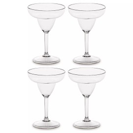 Lara's Gourmet Passions Lara’s Classic Margarita Glasses (Set of 4) – Shatterproof, BPA Free Plastic