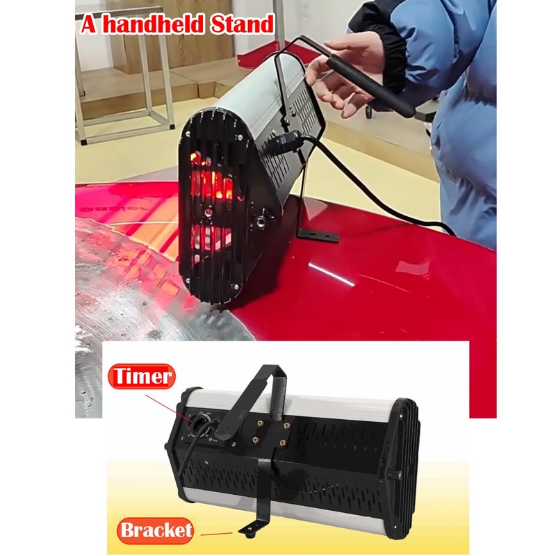 EQCOTWEA Handheld Infrared Paint Curing Lamp, 1200W Short-wave Infrared Paint