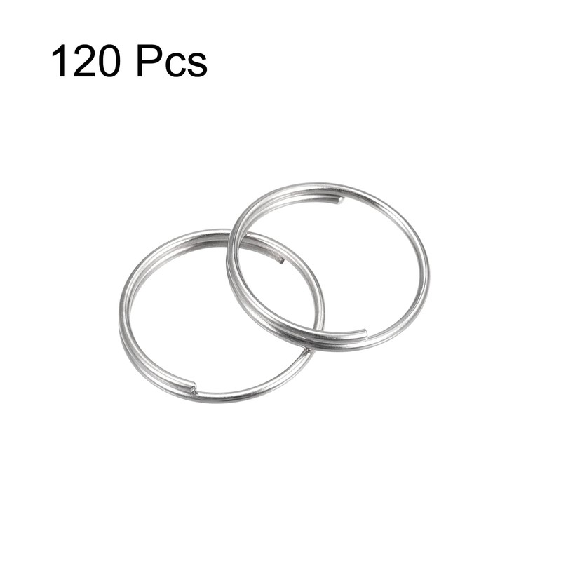 sourcing map Double Loop Split Rings 12 mm Small Round