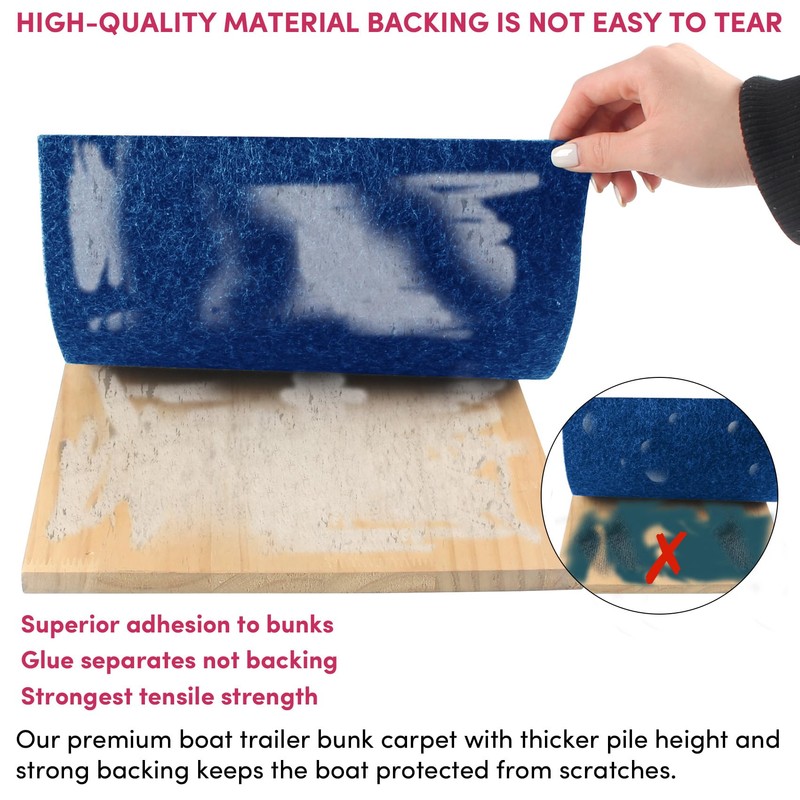 VEITHI Boat Trailer Bunk Carpet Blue 11 inch x 13