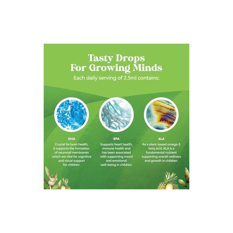 GROTTES- Líquido Omega 3 EPA DHA para Niños Vegano Orgánico