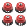 4pcs Wire Brush Angle Grinder Twist Knot Wire Brush Set