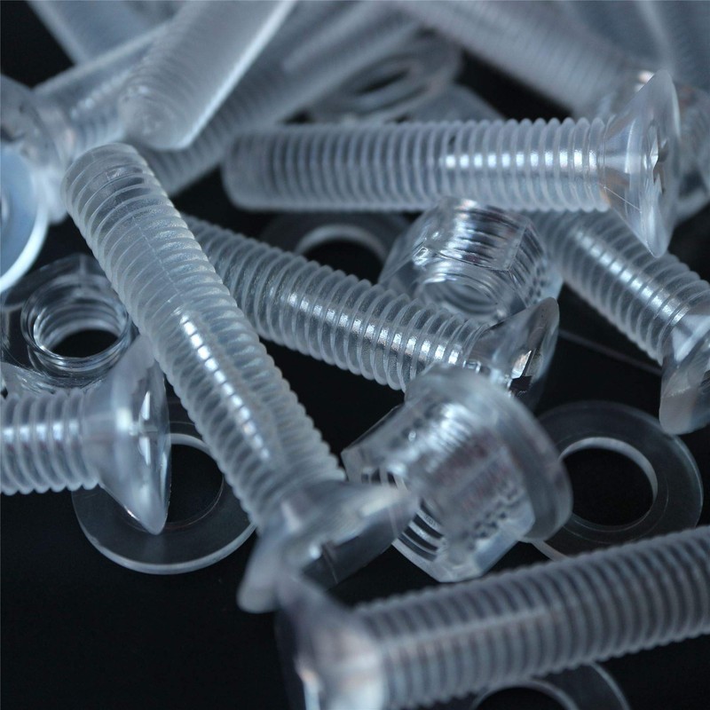 20 x Crosshead Countersunk Screw Nuts and bolts, Transparent Clear