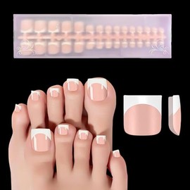 OPkssnails 150 uñas postizas francesas cuadradas cortas, color piel, blancas, para mujer, de gel suave, acrílicas, para remojar, para bricolaje en cas