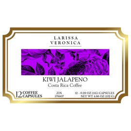 Kiwi Jalapeno Costa Rica Coffee (Single Serve K-Cup Pods) (Gourmet, Naturally Flavored, Whole Coffee Beans) (12 pods, ZIN: 578607) - 2 Pack