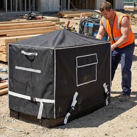 Heavy-Duty Welder Generator Cover with Upgraded Exhaust Pipe Protector– Fits for Miller Bobcat 225/250/260 & Trailblazer 275/325 Gas/LP Models, 41"D×21"W×30"H All-Weather Protection