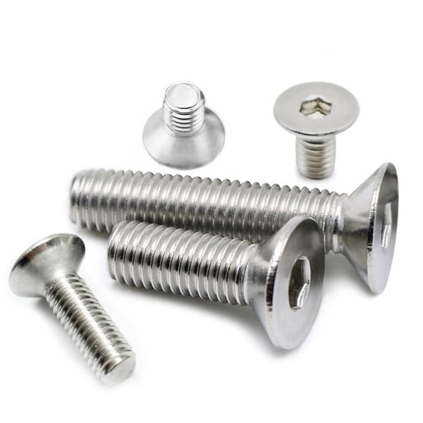 M6-1x14mm Flat Head Socket Cap Screws Bolts, Stainless Steel 18-8