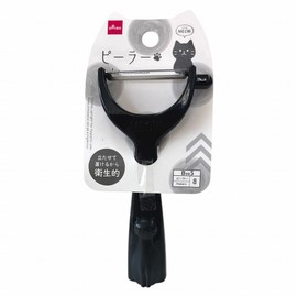 Cute MEOW Cat Design Cooking Tools Kitchen Utensils Heat Resistant Easy Cleaning (Peeler Black)