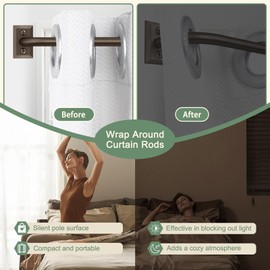 Hei!Dear Curtain Rods,Bronze Curtain Rod,Blackout Curtain Rod,Wrap Around Curtain Rod,Curtain Rods for Windows 48" to 90",5/8 Inch Bedroom Curtain Rods,Adjustable Small Curtain Rod,Bronze Drapery Rods