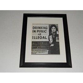 Framed Billy Joel Drinking in Public b/w Promo 1973 print 14"x17"