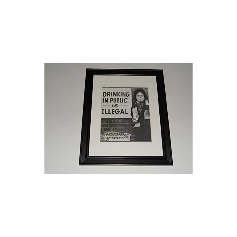 Framed Billy Joel Drinking in Public b/w Promo 1973 print