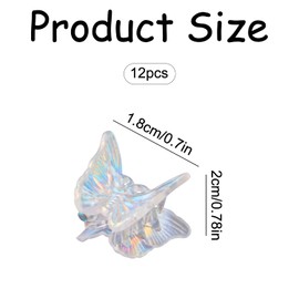 Luckious 12 PCS Mini Iridescent Butterfly Hair Clips for Girls - Sweet and Elegant Non-Slip Hair Grips - Ideal for Styling Bangs and Hairstyles - Decorative Hair Accessories for Children and Teens