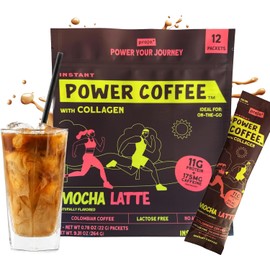 Projo* Power Coffee - Café Instantáneo Proteico - Café Alto En Proteína - Péptidos De Colágeno - Paquetes De Café Instantáneo 100% Orgánico - Café Instantáneo Orgánico - Café Instantáneo En Polvo