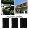 3Pcs 6 Pocket Plant Growing Bag Degradable Wall Hanging Felt