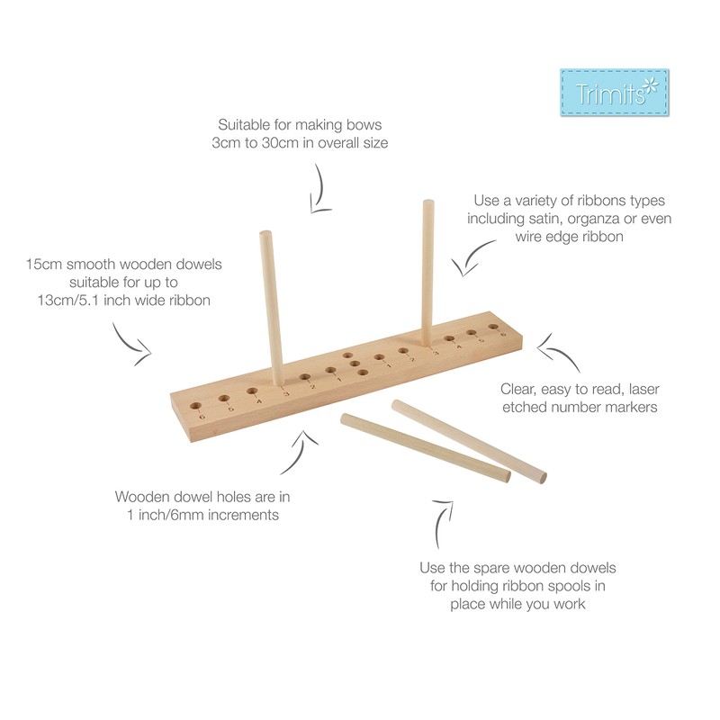 Trimits Bow Maker, Beech Wood, 32.5 x 6cm