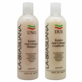 La-Brasiliana La Brasiliana UNO Keratin and Collagen Shampoo and DUE Conditioner - 16.9 oz