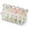 Coquette Floral Patterned Hair Claw Clip with Bows, Pink Floral