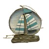 Beachcombers Wood with Metal Sailboat Ornament
