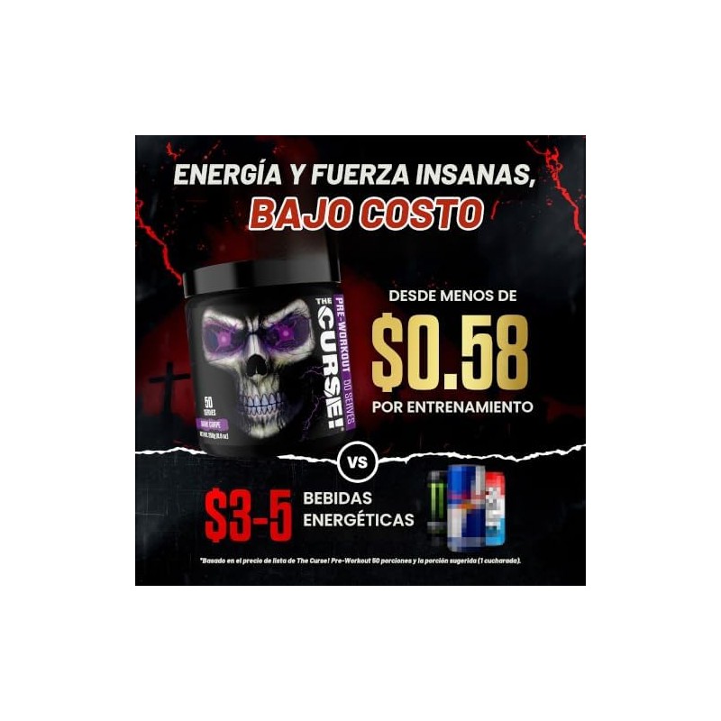 JNX SPORTS The Curse Pre Workout Powder for Men Women,