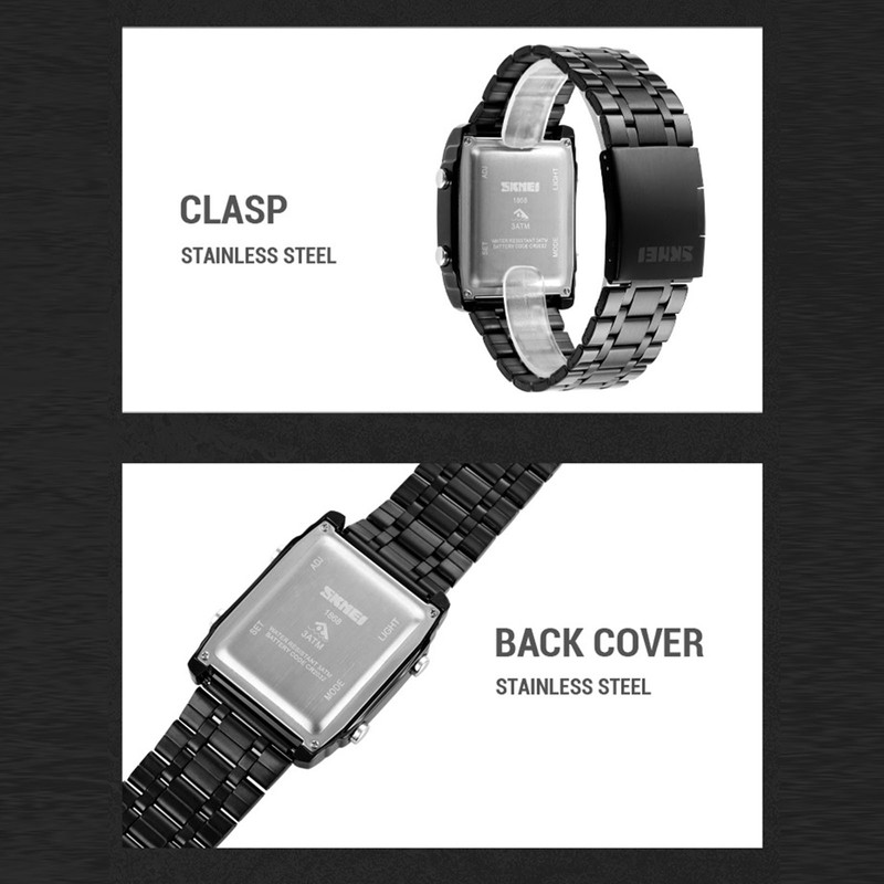 SKMEI 1868 Men Watch Professional 30M Water Resistant Double Display