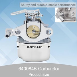 Qiuwanzia 640084B Carburetor for Tecumseh 5HP 632107A 640084A 640084B 640299A 640299B HSSK40 HSSK50 HS50 LH195SA for TORO 521 Snow Blower 4HP 5 HP Engines Replace Psrts for Craftsman