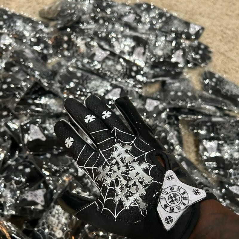 Spooky spider football gloves - Color: 2X