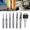 7Pcs/Set Spiral Combination Tap High Speed Steel 1/4in Hex Shank