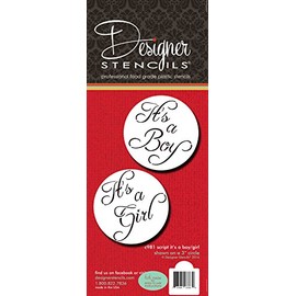 Script It's a Boy/Girl Cookie Top 3" by Designer Stencils