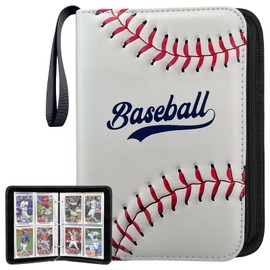 Baseball Card Binder,4-Pocket Cards Holder,Trading Card Binder Fits 400 Cards with Zipper, Portable Collector Album for Football, Baseball, Hockey Sports Cards Collection