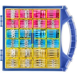 haisstronica 620PCS Marine Grade Heat Shrink Wire Butt Connectors kit,22-10 AWG Tinned Red Copper Electrical Wire Connectors,Ring Fork Spade Butt Splice(3Colors/24Size)