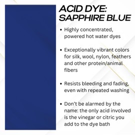 Jacquard Acid Dye for Wool, Silk and Other Protein Fibers, 1/2 Ounce Jar, Concentrated Powder, Sapphire Blue 622