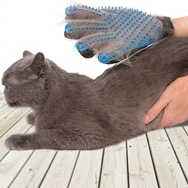 SSRIVER Pet Grooming Glove - Gentle Hair Removal and Efficient Massage for Dogs, Cats and Horses - Pet Mitt with Brushes for Short and Long Fur (1 Right Hand)