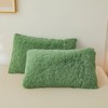 ERLOXO Sage Green Fluffy Pillow Cover，Ultra Cozy Soft Shaggy Plush