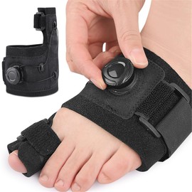 Bunion Corrector for Women & Men, Adjustable Bunion Splint Big Toe Corrector Straightener with Non-slip Heel Strap, Orthopedic Toe Separators Brace for Bunion Relief, Day Night Support (Right)