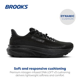 Brooks Men’s Ghost 17 GTX Waterproof Supportive Running & Walking Shoe - Black/Black/Ebony - 7 Medium