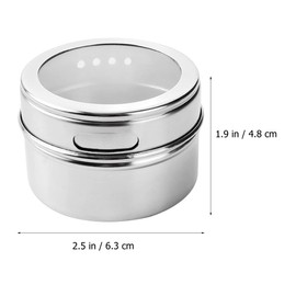 Mikinona Magnetic Spice Jars 8pcs Stainless Steel Spice Containers with Airtight Lid for Oven