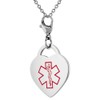 Sabrina Silver Stainless Steel Epilepsy Medical Alert ID Tag with